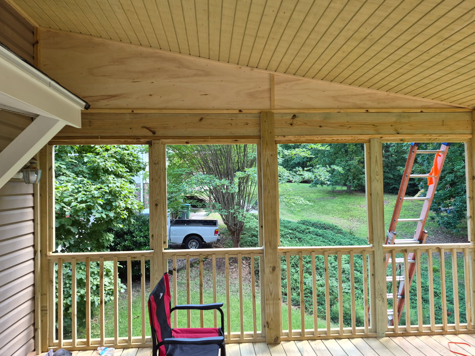 Screened porch framing interior Birmingham